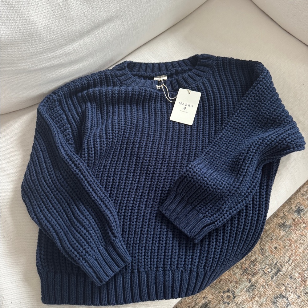 NWT MAREA Navy Blue Crew Neck Sweater